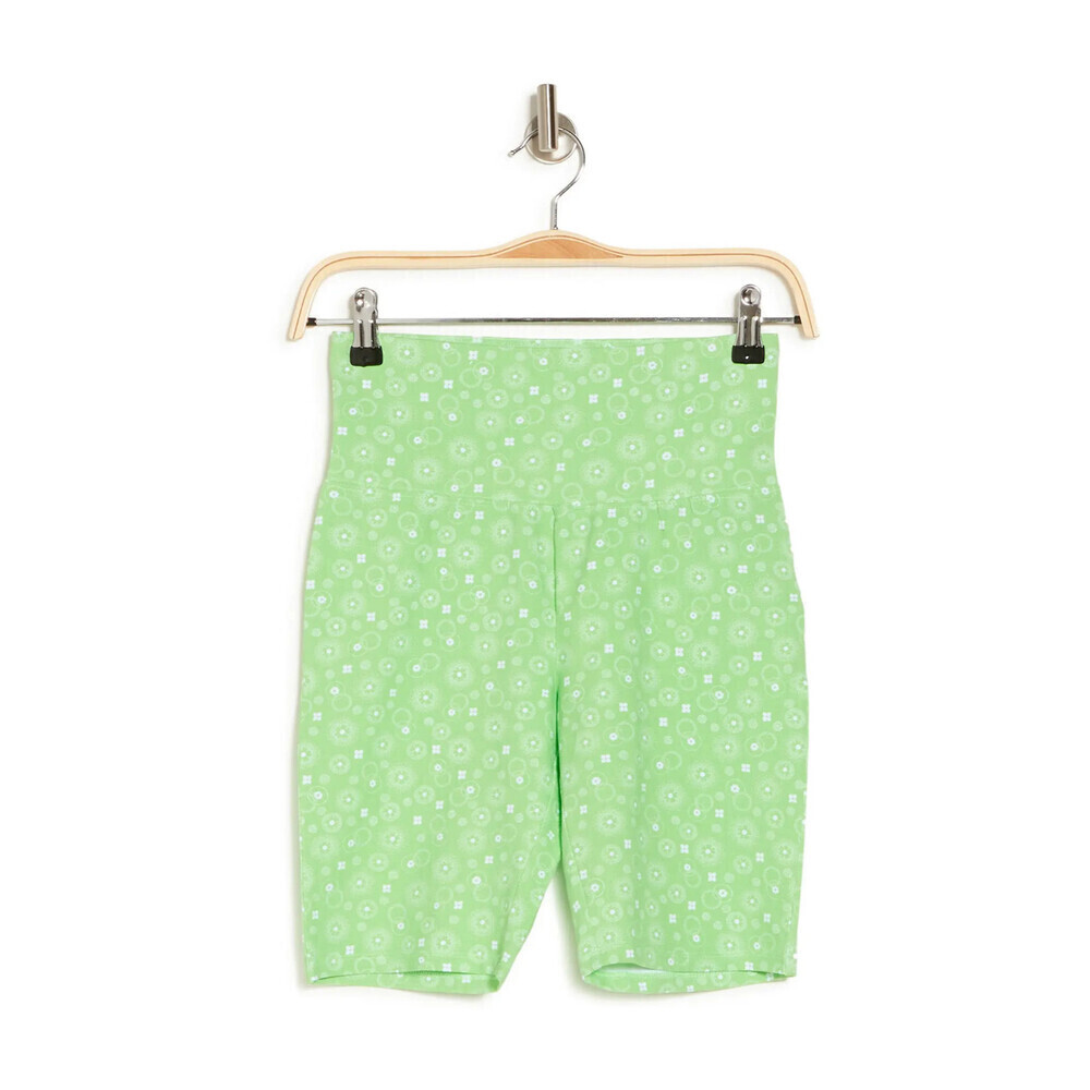 BP. High Waist Bike Shorts in Green Frosty Foulard Size S